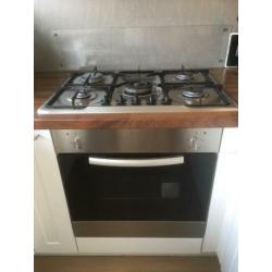 Gaskookplaat, RVS, inbouw, 5 pits, 68,5 cm breed, IGNIS