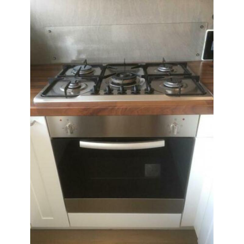 Gaskookplaat, RVS, inbouw, 5 pits, 68,5 cm breed, IGNIS