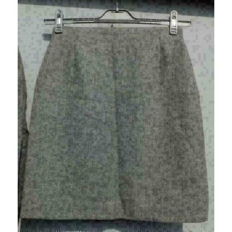 JOSEPHINE & CO grijs visgraat wollen pak blazer/rok mt 36