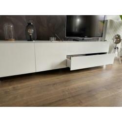 Tv meubel (zwevend) hoogglans wit 210x45x45