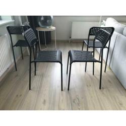Vier Adde Ikea eetkamerstoelen zwart