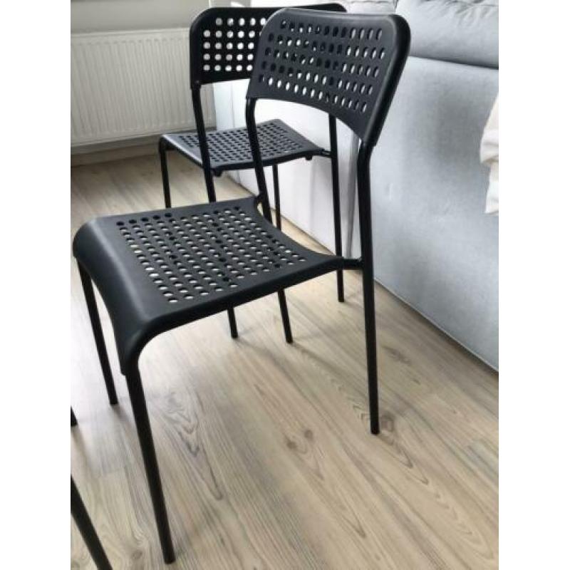Vier Adde Ikea eetkamerstoelen zwart