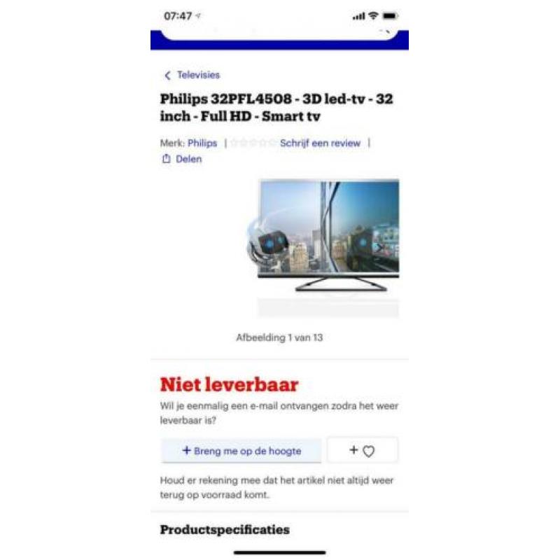 Mooie nette Philips led 3D tv