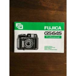 Fuji GS645S GS645 S Instruction Manual