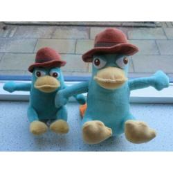 2 x Perry het Vogelbekdier Disney bruine hoed oranje staart