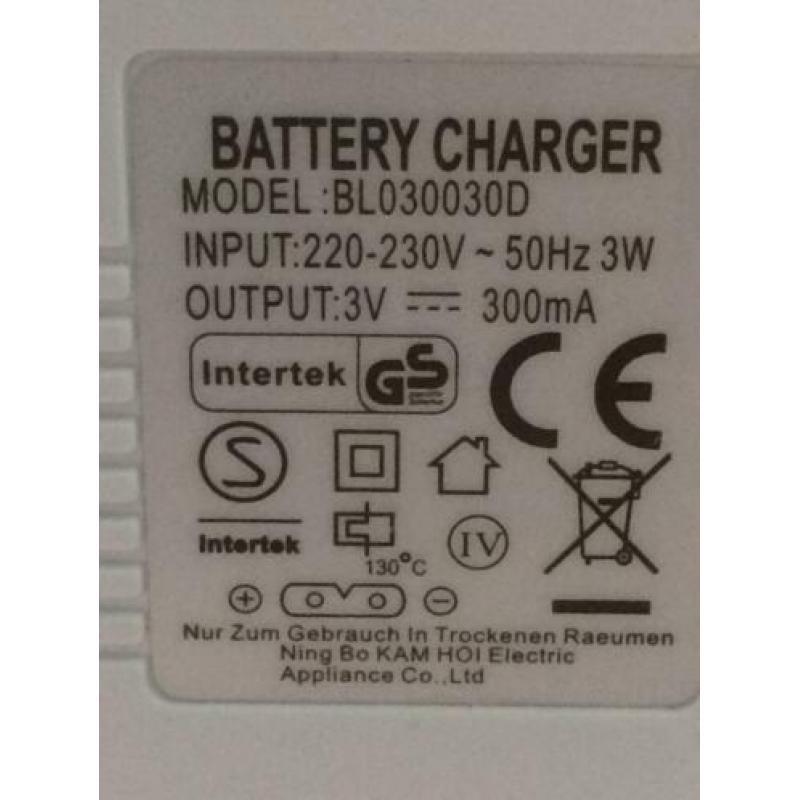 batterijlader / acculader / battery charger 3V - BL030030D