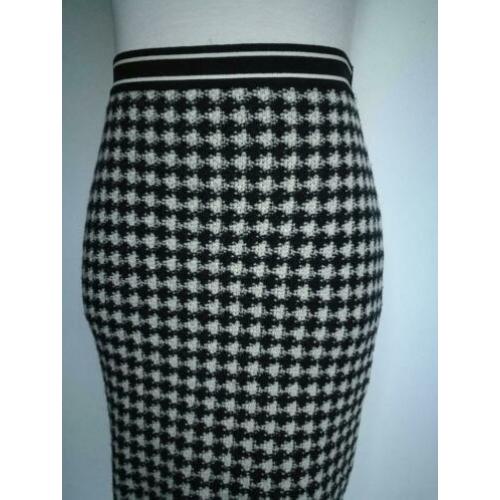 Marccain Marc Cain knitted Pied de Poule rok N4 L 42 Wol