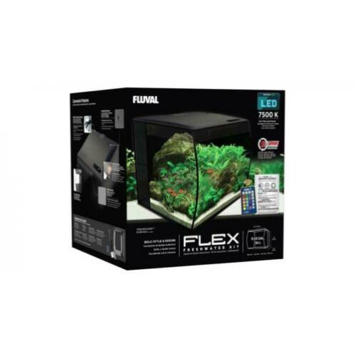 Fluval Flex Aquarium 57L Zwart incl extra verwarmingselement
