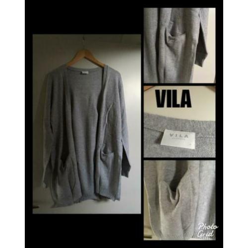 Grijs/lang vest??VILA??L