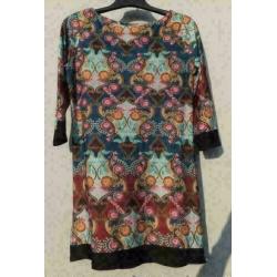 ATMOSPHERE gekleurde bloem stretch tuniek mt 38