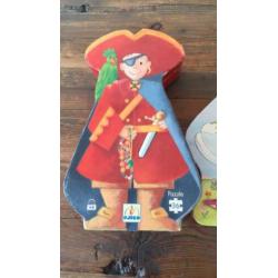 2 x puzzels, piraat en elfje, die spiegelburg en djeco.