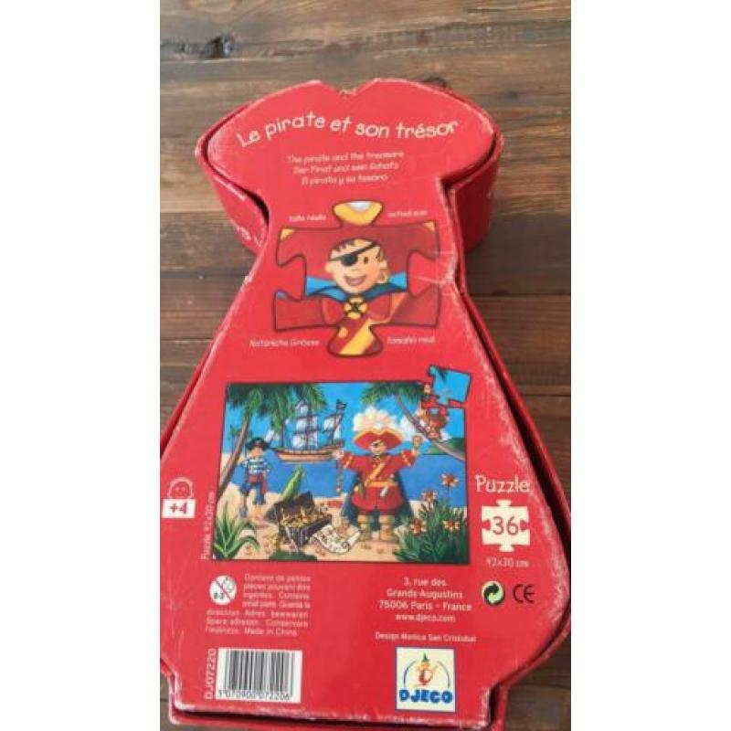 2 x puzzels, piraat en elfje, die spiegelburg en djeco.