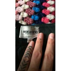 American Retro rok groen leer s