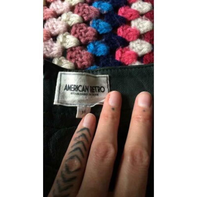 American Retro rok groen leer s