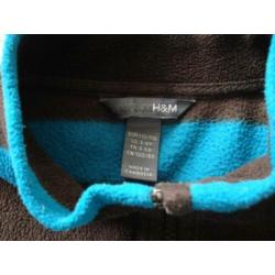 Z.g.an.aqua/d.bruin fleece vestje H&M maat. 110/116