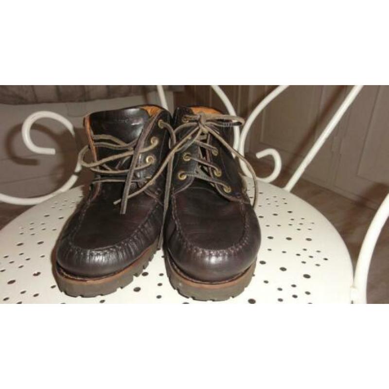 Halfhoge stevige bruine leren schoenen van Human Nature