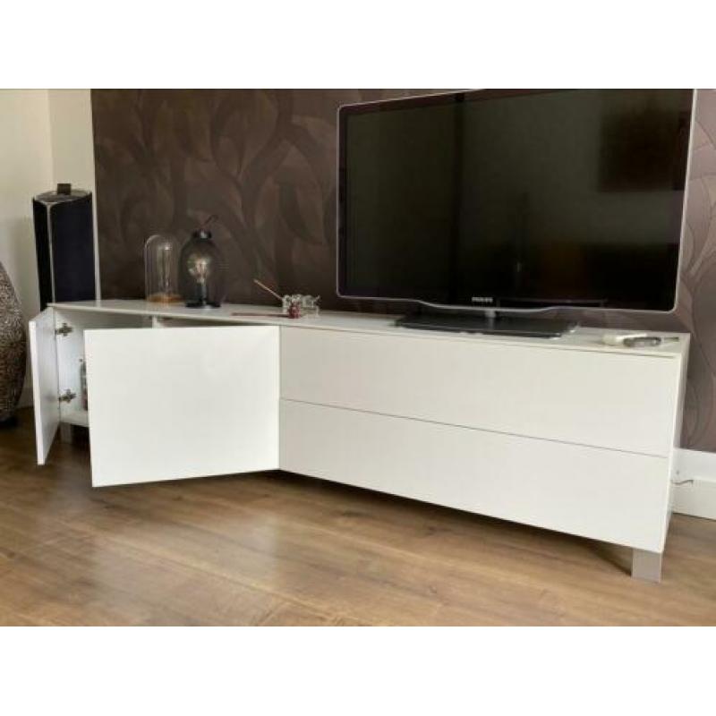 Tv meubel (zwevend) hoogglans wit 210x45x45
