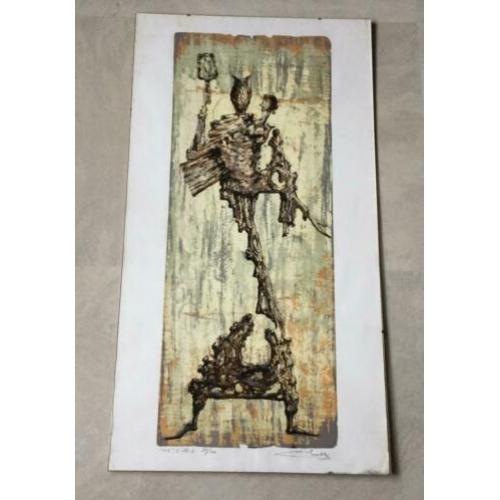 Curieuze litho gesigneerd Remy Cornelissen(1913-1990)