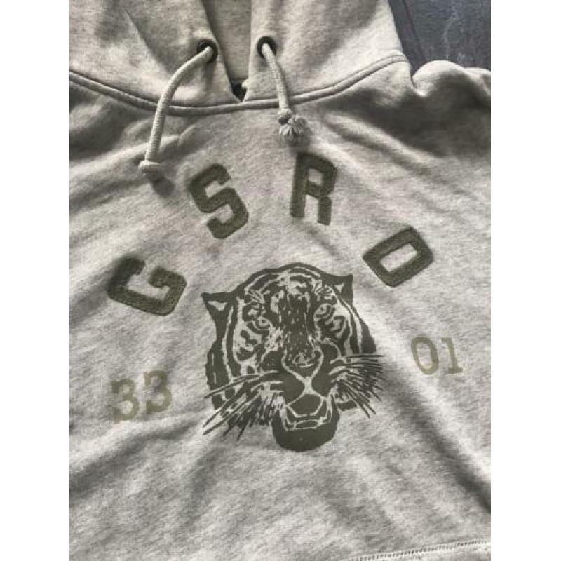 G STAR RAW grijze hoodie sweater groen print XXL heren ZGAN