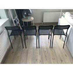 Vier Adde Ikea eetkamerstoelen zwart