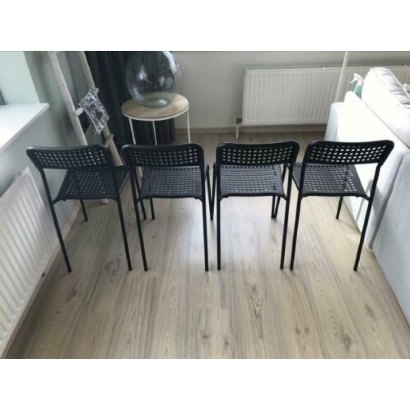 Vier Adde Ikea eetkamerstoelen zwart