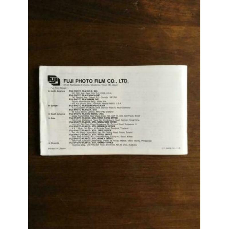 Fuji GS645S GS645 S Instruction Manual