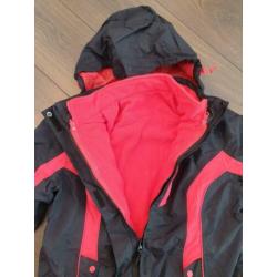 ZGAN zwart / roze ski jack (40) incl uitneembaar fleecejack