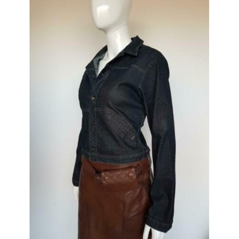Marithé et Francois Girbaud denim jasje Mt. 38. Donkerblauw.