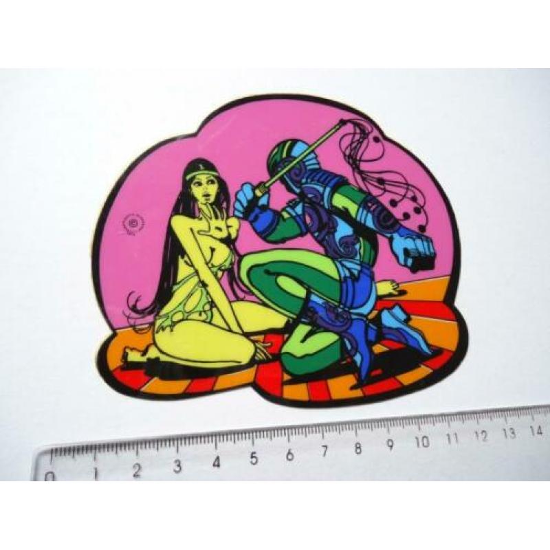 sticker Pinup 1972 Plastic screen production pin up art dik