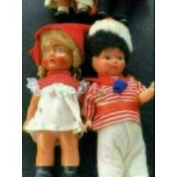 Poppenhuispopje oud celluloid popje v antiek poppenhuis pop