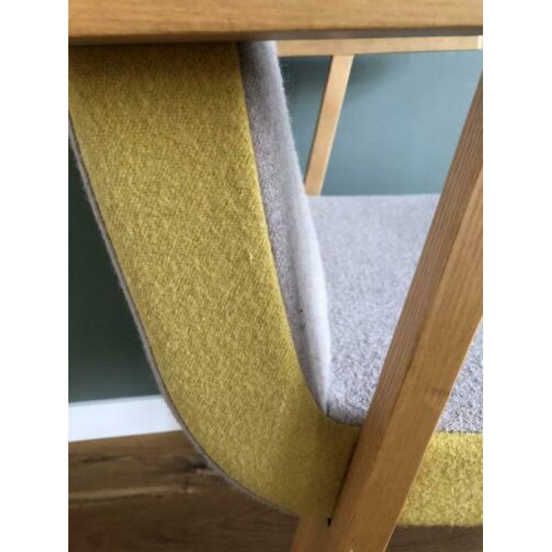Eetkamerstoel, 6 stuks, stof met houten frame