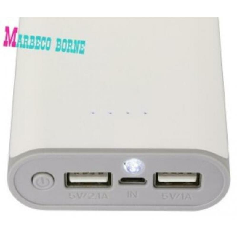 Powerbank, acculader, mobiele telefoonlader 7500mAh, White