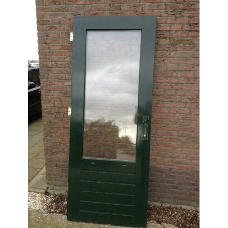 Hardhouten buitendeur dub.glas H 211 Br 82,5 cm Nr. 2026