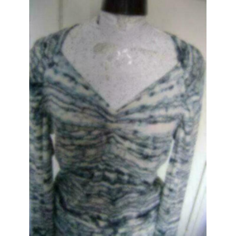 grijs /blauw witte expresso jurk maat M