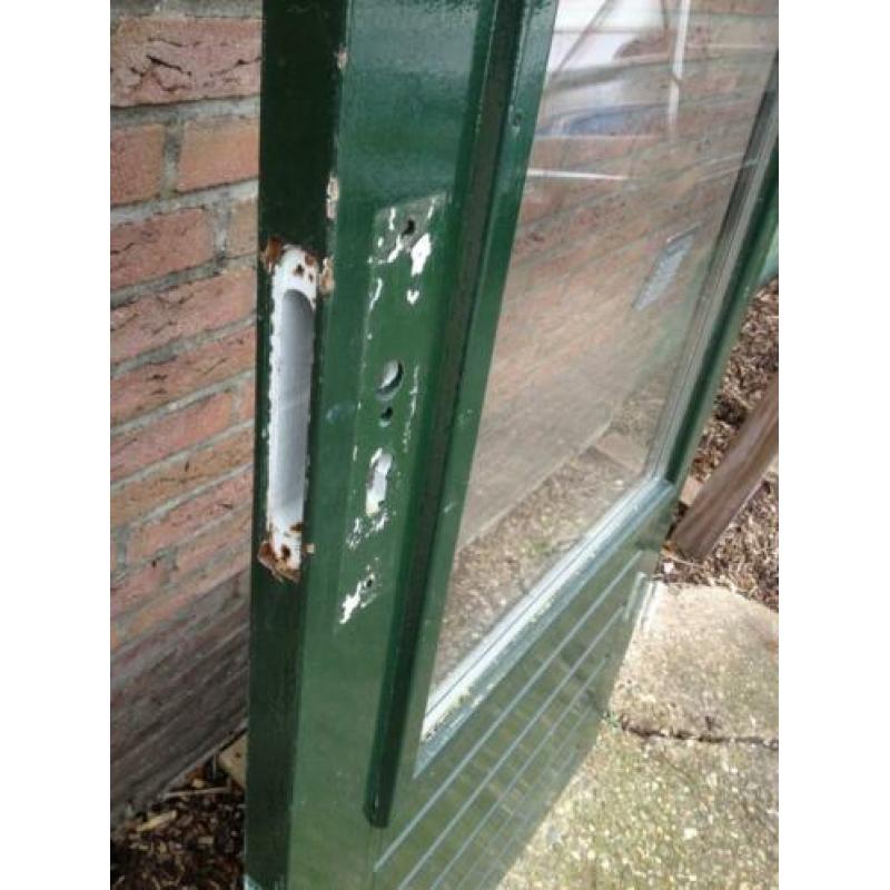 Hardhouten buitendeur dub.glas H 211 Br 82,5 cm Nr. 2026