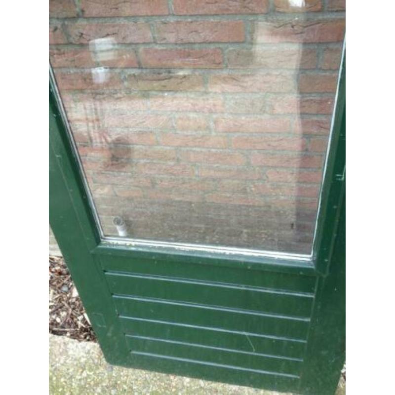 Hardhouten buitendeur dub.glas H 211 Br 82,5 cm Nr. 2026