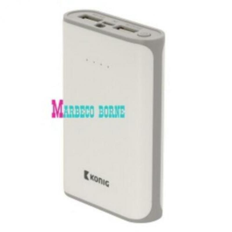 Powerbank, acculader, mobiele telefoonlader 7500mAh, White