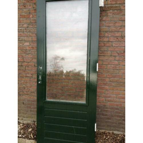 Hardhouten buitendeur dub.glas H 211 Br 82,5 cm Nr. 2026