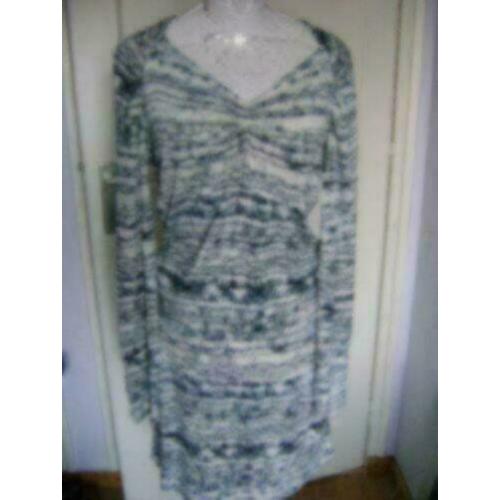 grijs /blauw witte expresso jurk maat M