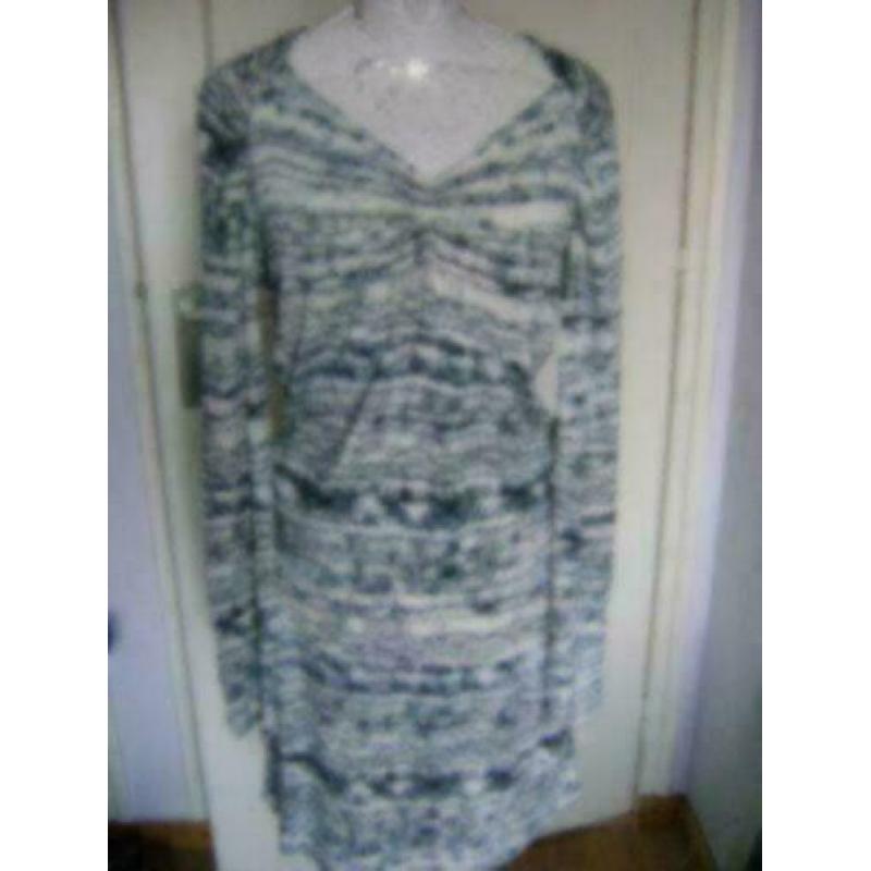 grijs /blauw witte expresso jurk maat M