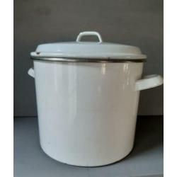 Wit emaille pan, 30 cm