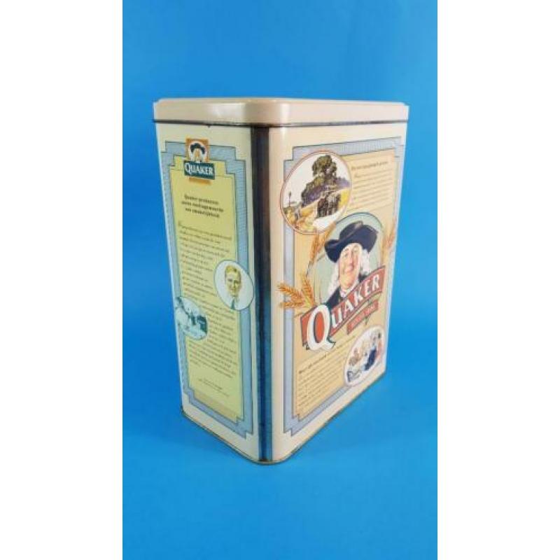 Quaker Ontbijtgranen blik, vintage, 24x11x11 cm. 7A7