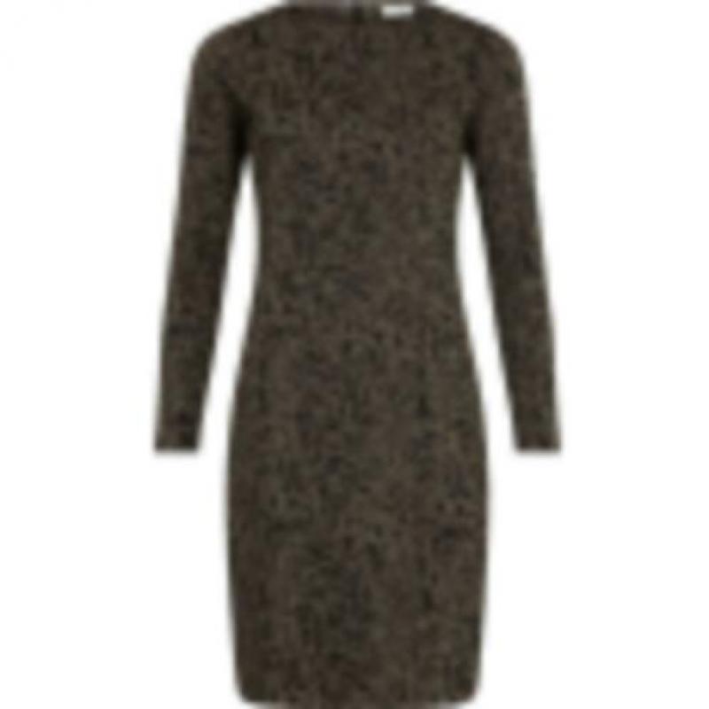ZGAN beige zwart print jurkje van Purdey (Sey) maat 38.