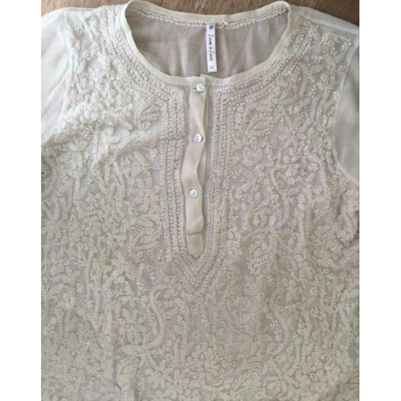 Mooie Lace and Loom tuniek zandkleur mt XL