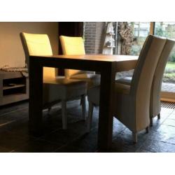 Eettafel koffiebruin 160x90x78