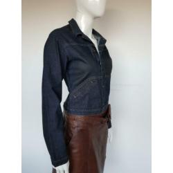 Marithé et Francois Girbaud denim jasje Mt. 38. Donkerblauw.