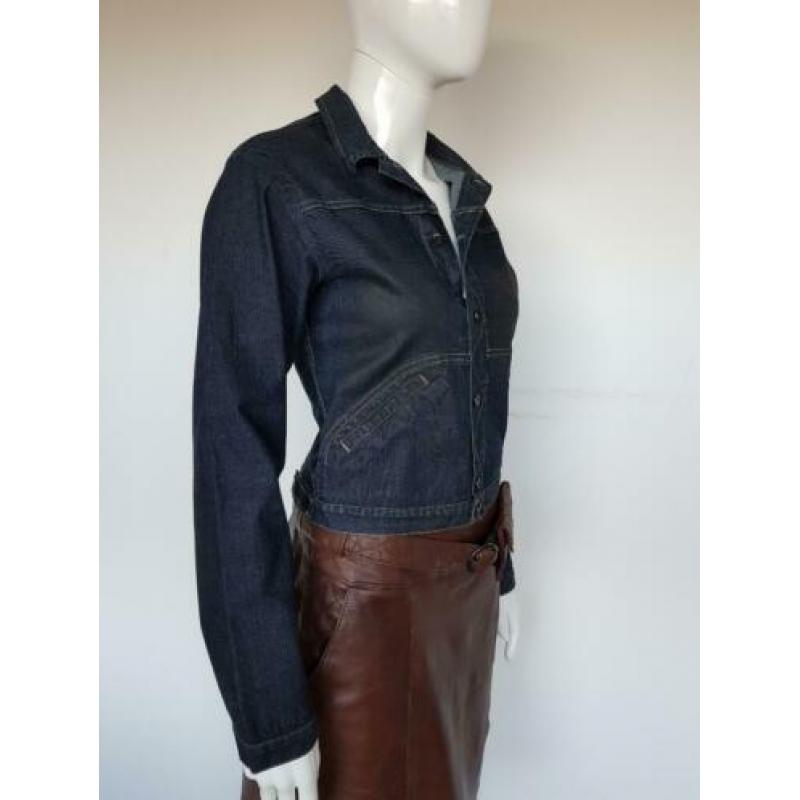 Marithé et Francois Girbaud denim jasje Mt. 38. Donkerblauw.
