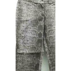 Madeleine grijs/zwart slangenprint stretch broek M