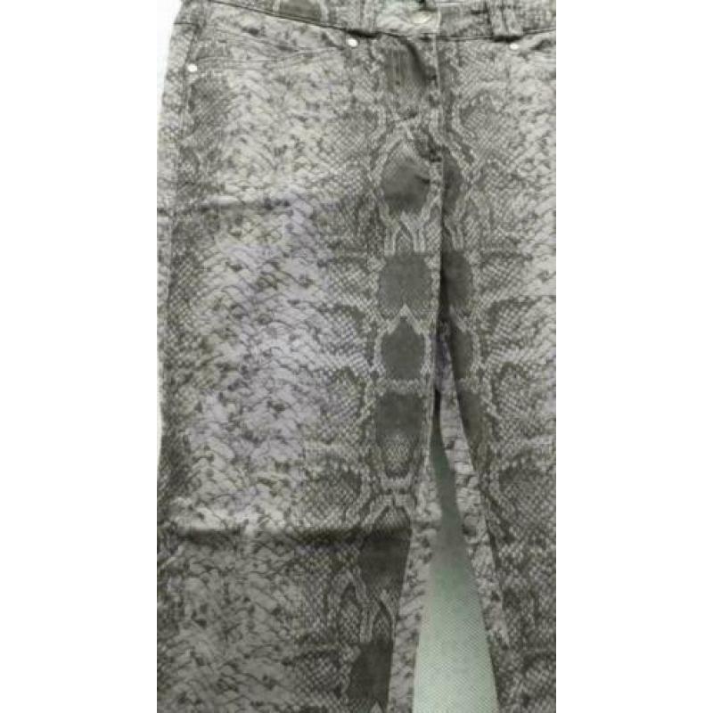 Madeleine grijs/zwart slangenprint stretch broek M
