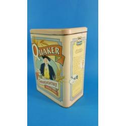 Quaker Ontbijtgranen blik, vintage, 24x11x11 cm. 7A7